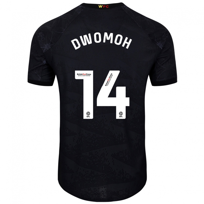 Kandiny Herren Pierre Dwomoh #14 Schwarz Weiß Auswärtstrikot Trikot 2024/25 T-Shirt