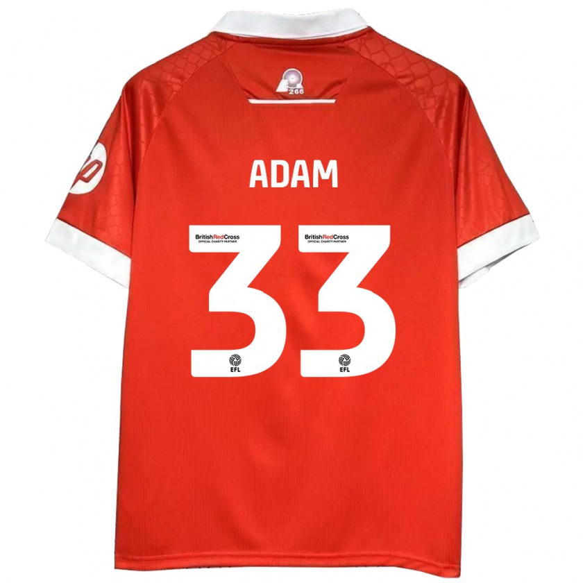 Kandiny Damen Josh Adam #33 Rot Weiß Heimtrikot Trikot 2024/25 T-Shirt