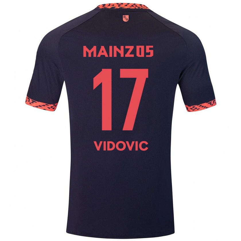 Kandiny Damen Gabriel Vidovic #17 Blau Korallenrot Auswärtstrikot Trikot 2024/25 T-Shirt