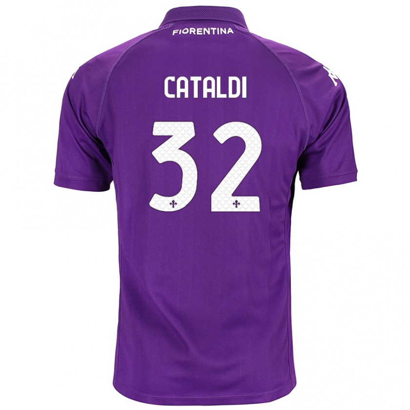 Kandiny Damen Danilo Cataldi #32 Violett Heimtrikot Trikot 2024/25 T-Shirt