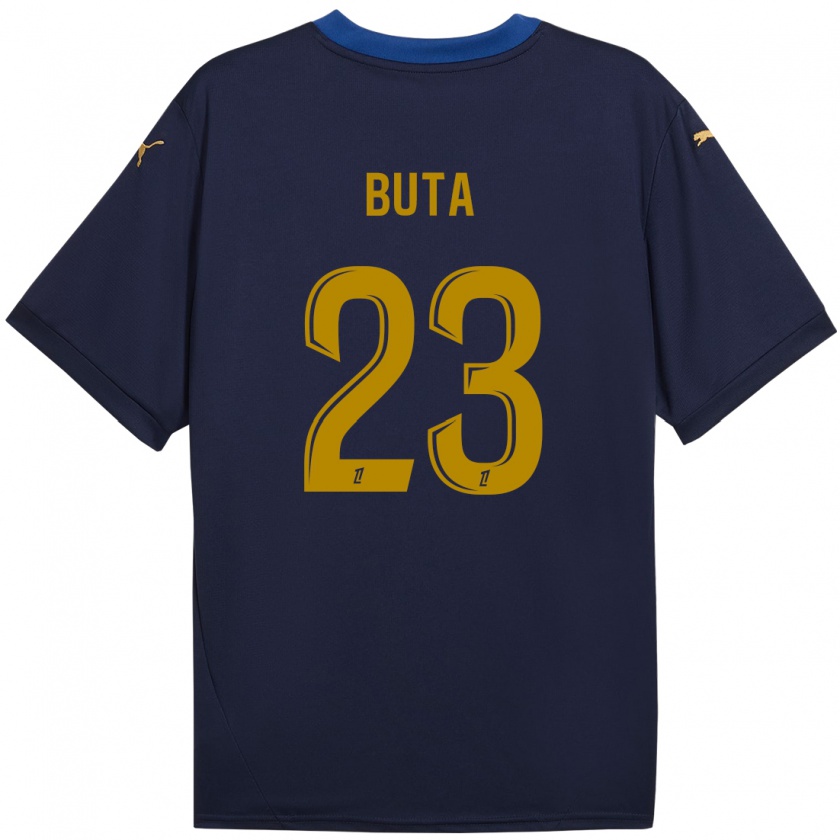 Kandiny Damen Aurélio Buta #23 Marineblau Gold Auswärtstrikot Trikot 2024/25 T-Shirt