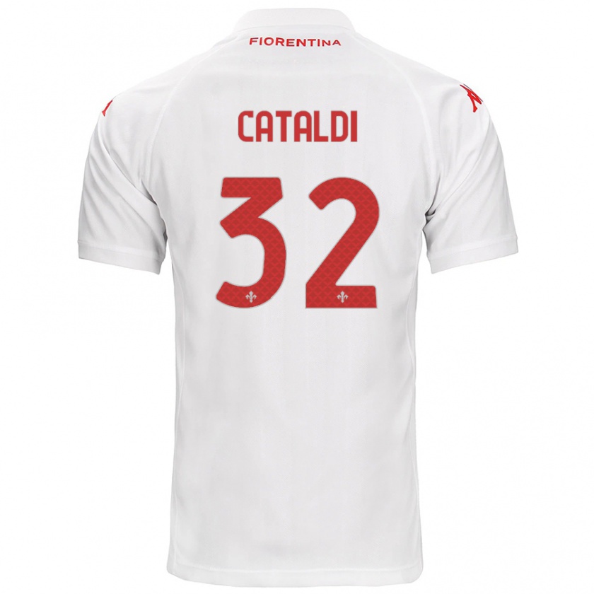 Kandiny Damen Danilo Cataldi #32 Weiß Auswärtstrikot Trikot 2024/25 T-Shirt