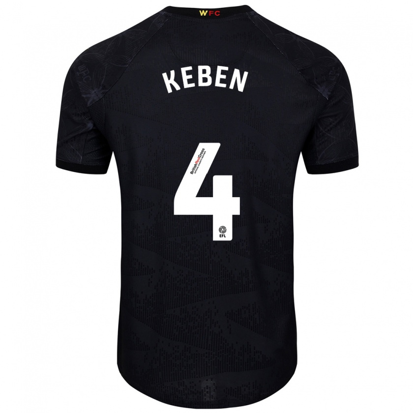 Kandiny Damen Kévin Keben #4 Schwarz Weiß Auswärtstrikot Trikot 2024/25 T-Shirt