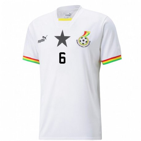 Kandiny Damen Ghanaische Elisha Owusu #6 Weiß Heimtrikot Trikot 22-24 T-shirt