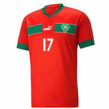 Kandiny Kinder Marokkanische Hanane Ait El Haj #17 Rot Heimtrikot Trikot 22-24 T-shirt