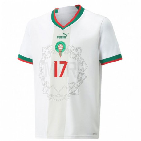 Kandiny Kinder Marokkanische Hanane Ait El Haj #17 Weiß Auswärtstrikot Trikot 22-24 T-shirt