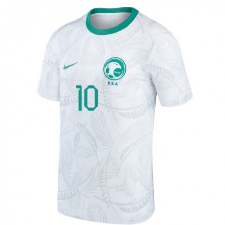 Kandiny Herren Saudi-arabische Sarah Hamad #10 Weiß Heimtrikot Trikot 22-24 T-shirt