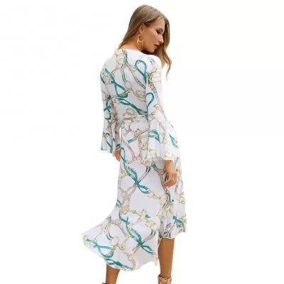 Kandiny - 2019 new long-sleeved V-neck fashion dress