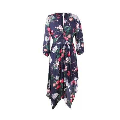 Kandiny - 2019 new spring print V-neck dress