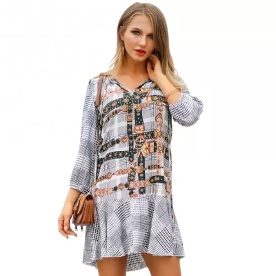 Kandiny - Hot early spring new V-neck short dress