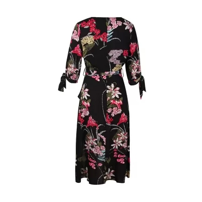 Kandiny - New printed sleeves V-neck elegant dress