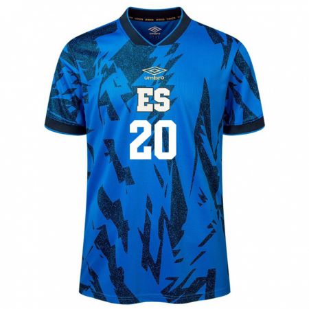 Kandiny Kinder El Salvador Jorge Cruz #20 Blau Heimtrikot Trikot 24-26 T-Shirt