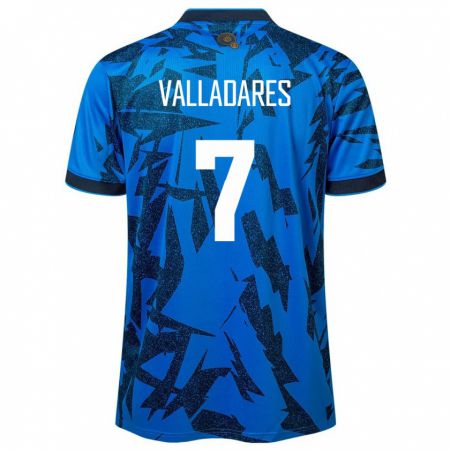 Kandiny Kinder El Salvador Jefferson Valladares #7 Blau Heimtrikot Trikot 24-26 T-Shirt