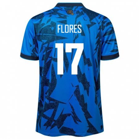 Kandiny Kinder El Salvador Diego Flores #17 Blau Heimtrikot Trikot 24-26 T-Shirt