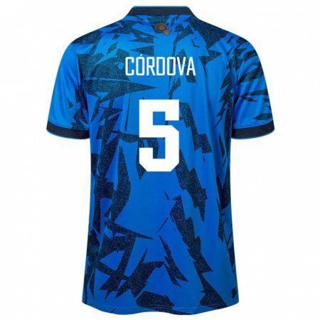 Kandiny Kinder El Salvador Edwin Córdova #5 Blau Heimtrikot Trikot 24-26 T-Shirt