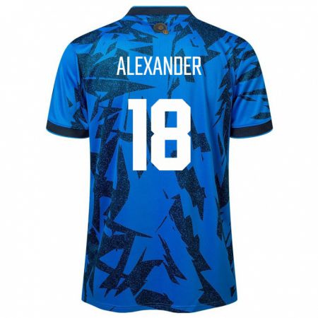 Kandiny Kinder El Salvador Alexander Aguilar #18 Blau Heimtrikot Trikot 24-26 T-Shirt