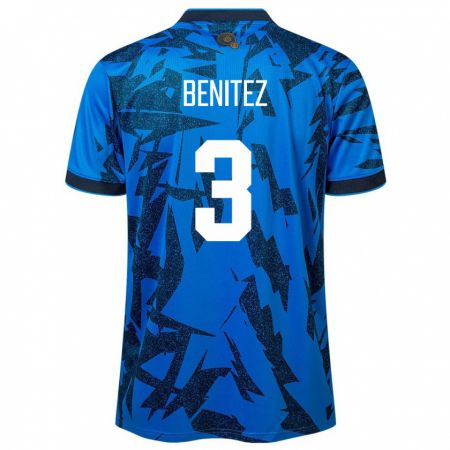 Kandiny Kinder El Salvador Carolina Benitez #3 Blau Heimtrikot Trikot 24-26 T-Shirt