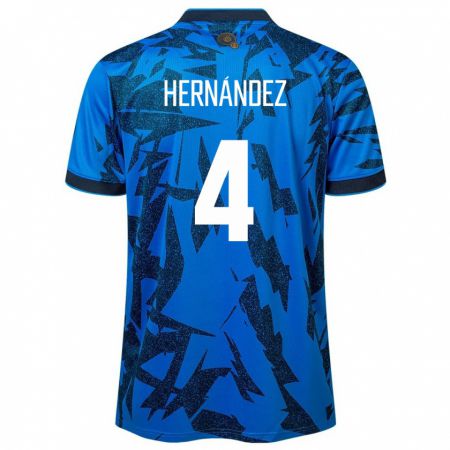 Kandiny Kinder El Salvador Elaily Hernández #4 Blau Heimtrikot Trikot 24-26 T-Shirt