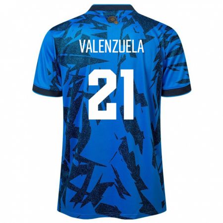 Kandiny Kinder El Salvador Ana Valenzuela #21 Blau Heimtrikot Trikot 24-26 T-Shirt