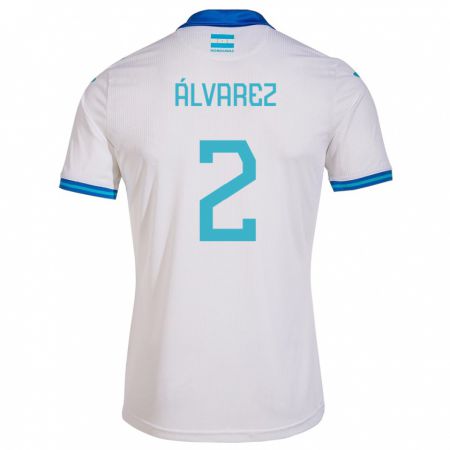 Kandiny Kinder Honduras Kevin Álvarez #2 Weiß Heimtrikot Trikot 24-26 T-Shirt