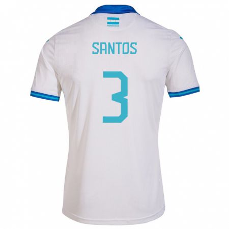 Kandiny Kinder Honduras Marcelo Santos #3 Weiß Heimtrikot Trikot 24-26 T-Shirt