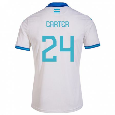 Kandiny Kinder Honduras Daniel Carter #24 Weiß Heimtrikot Trikot 24-26 T-Shirt