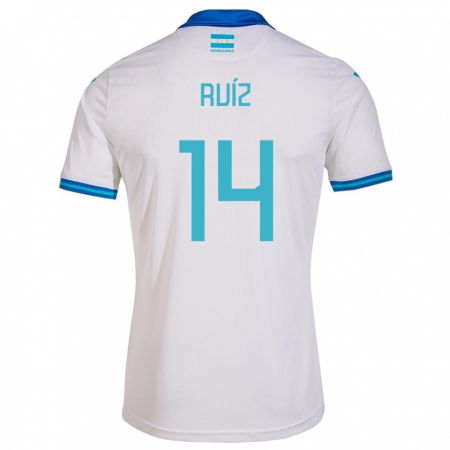 Kandiny Kinder Honduras David Ruíz #14 Weiß Heimtrikot Trikot 24-26 T-Shirt