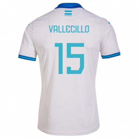 Kandiny Kinder Honduras Eric Vallecillo #15 Weiß Heimtrikot Trikot 24-26 T-Shirt