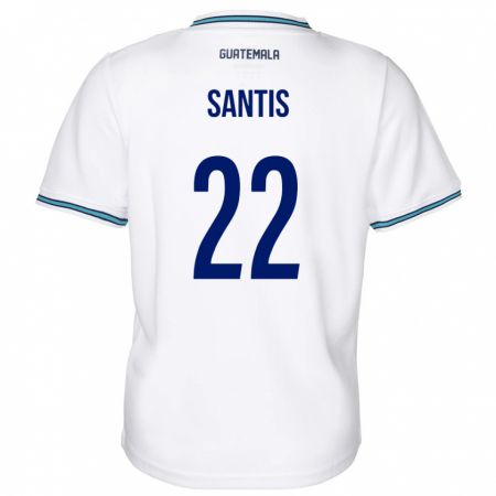 Kandiny Kinder Guatemala Diego Santis #22 Weiß Heimtrikot Trikot 24-26 T-Shirt