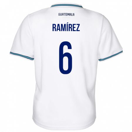 Kandiny Kinder Guatemala Kevin Ramírez #6 Weiß Heimtrikot Trikot 24-26 T-Shirt