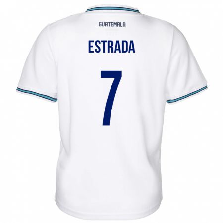 Kandiny Kinder Guatemala Javier Estrada #7 Weiß Heimtrikot Trikot 24-26 T-Shirt