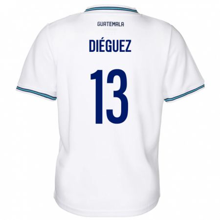 Kandiny Kinder Guatemala Jonathan Diéguez #13 Weiß Heimtrikot Trikot 24-26 T-Shirt