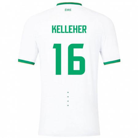 Kandiny Kinder Irische Caoimhín Kelleher #16 Weiß Auswärtstrikot Trikot 24-26 T-Shirt