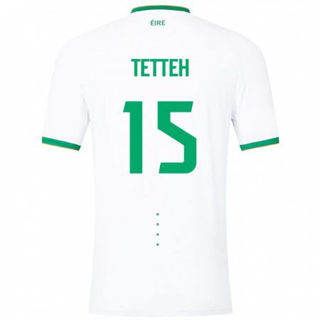 Kandiny Kinder Irische Gideon Tetteh #15 Weiß Auswärtstrikot Trikot 24-26 T-Shirt