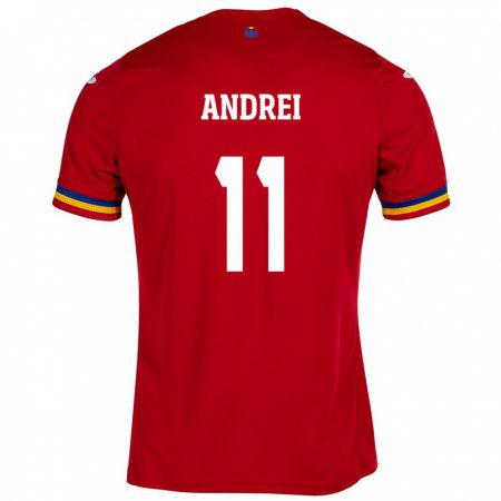 Kandiny Kinder Rumänische Doru Andrei #11 Rot Auswärtstrikot Trikot 24-26 T-Shirt