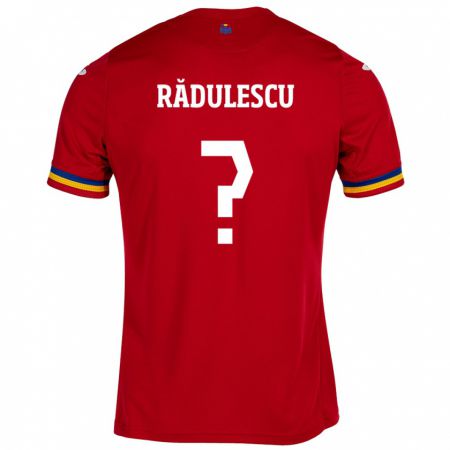 Kandiny Kinder Rumänische Mihnea Rădulescu #0 Rot Auswärtstrikot Trikot 24-26 T-Shirt