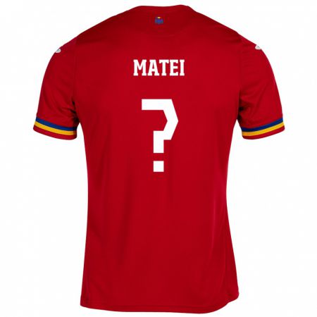 Kandiny Kinder Rumänische David Matei #0 Rot Auswärtstrikot Trikot 24-26 T-Shirt