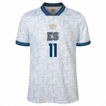 Kandiny Kinder El Salvador Jarell Bonilla #11 Weiß Auswärtstrikot Trikot 24-26 T-Shirt