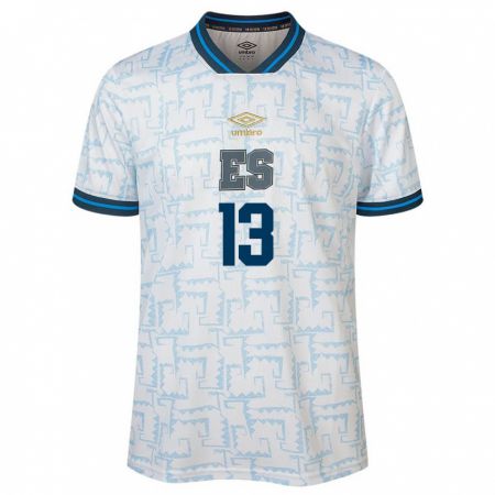 Kandiny Kinder El Salvador Tereso Benítez #13 Weiß Auswärtstrikot Trikot 24-26 T-Shirt