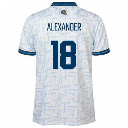 Kandiny Kinder El Salvador Alexander Aguilar #18 Weiß Auswärtstrikot Trikot 24-26 T-Shirt