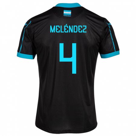 Kandiny Kinder Honduras Carlos Meléndez #4 Schwarz Auswärtstrikot Trikot 24-26 T-Shirt