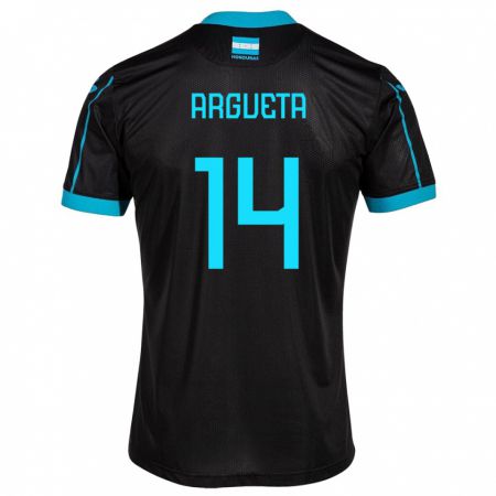 Kandiny Kinder Honduras Carlos Argueta #14 Schwarz Auswärtstrikot Trikot 24-26 T-Shirt