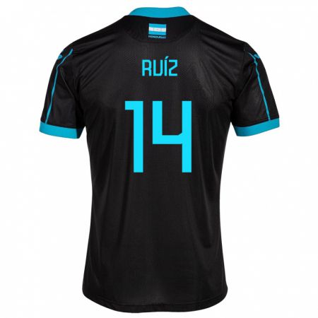 Kandiny Kinder Honduras David Ruíz #14 Schwarz Auswärtstrikot Trikot 24-26 T-Shirt