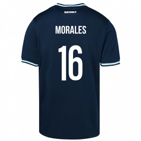 Kandiny Kinder Guatemala José Morales #16 Blau Auswärtstrikot Trikot 24-26 T-Shirt