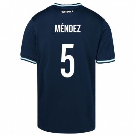 Kandiny Kinder Guatemala Diego Méndez #5 Blau Auswärtstrikot Trikot 24-26 T-Shirt