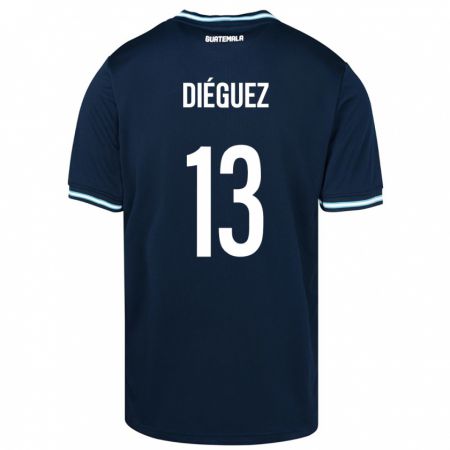 Kandiny Kinder Guatemala Jonathan Diéguez #13 Blau Auswärtstrikot Trikot 24-26 T-Shirt