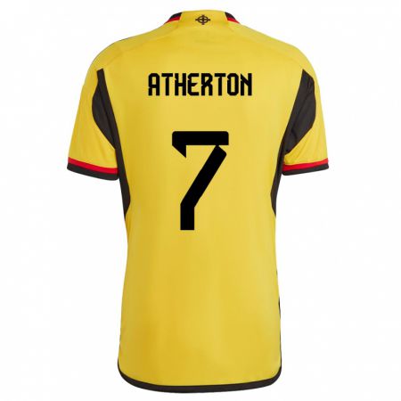 Kandiny Kinder Nordirland Chris Atherton #7 Weiß Auswärtstrikot Trikot 24-26 T-Shirt