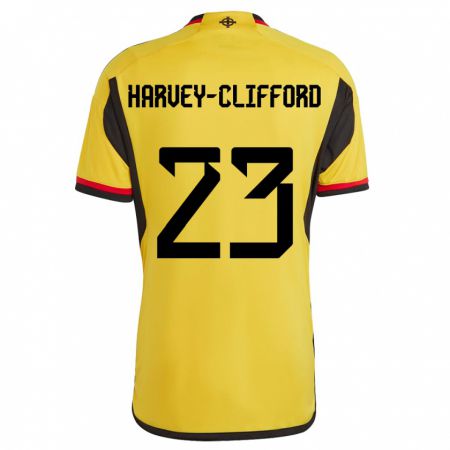 Kandiny Kinder Nordirland Maddy Harvey-Clifford #23 Weiß Auswärtstrikot Trikot 24-26 T-Shirt