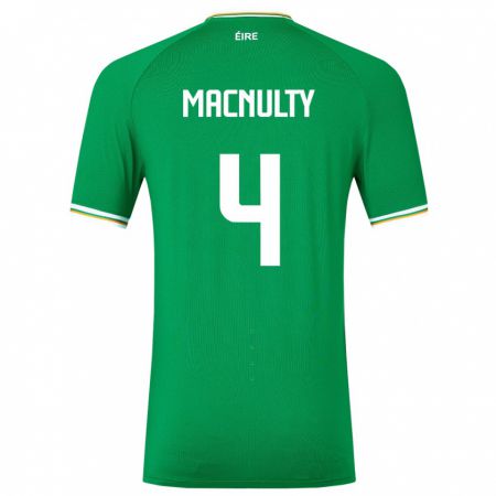Kandiny Herren Irische Anselmo García Macnulty #4 Grün Heimtrikot Trikot 24-26 T-Shirt
