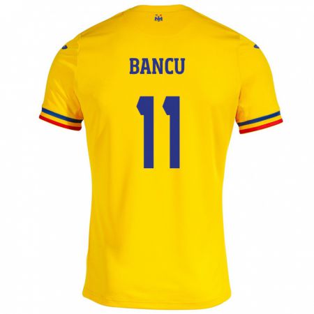 Kandiny Herren Rumänische Nicuşor Bancu #11 Gelb Heimtrikot Trikot 24-26 T-Shirt